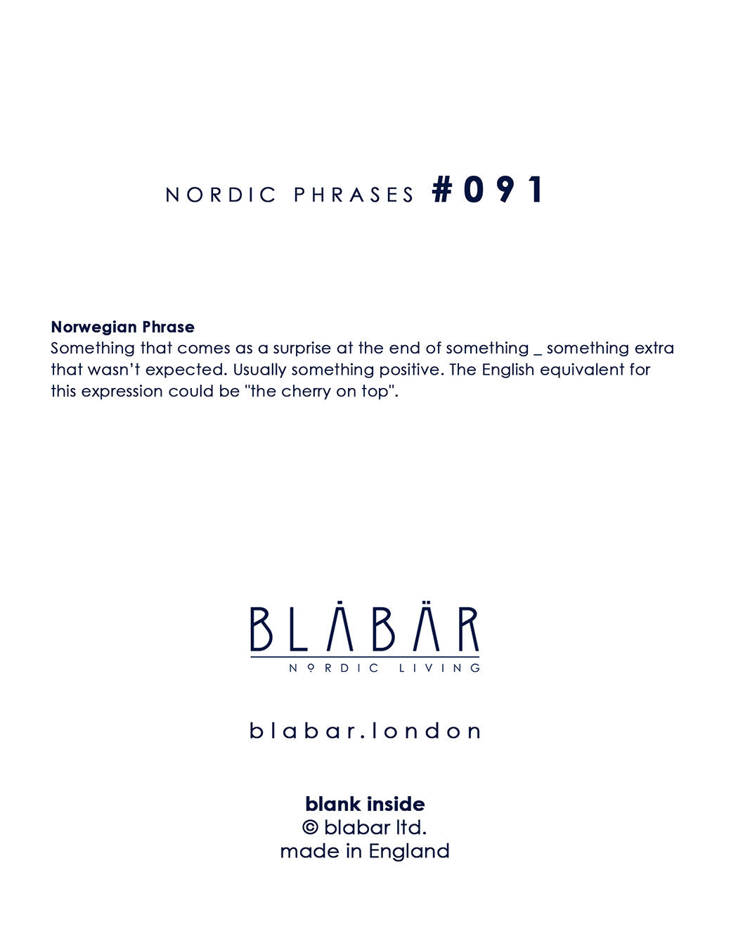 Greeting Card_Rosin i Pølse - Blabar Nordic Living