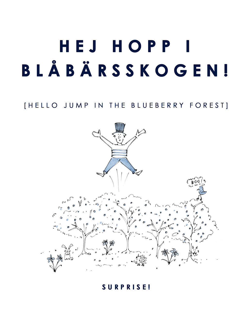 Greeting Card_hej hopp i blåbärsskogen - Blabar Nordic Living