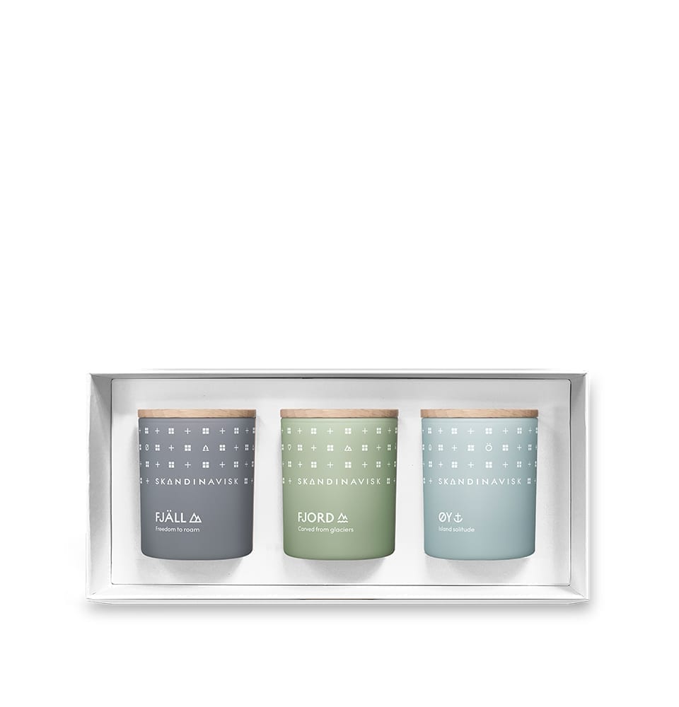 Scented Candle Explore Mini Giftset  (Fjäll, Fjord & Oy)