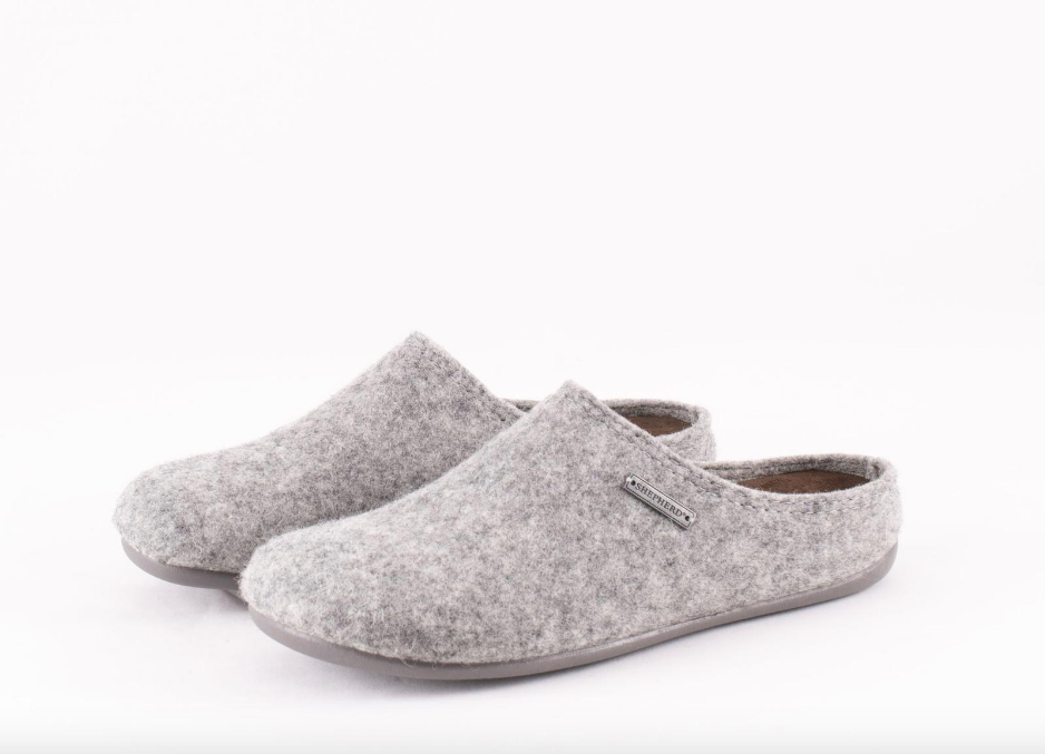 Wool Slippers - Cilla in Grey