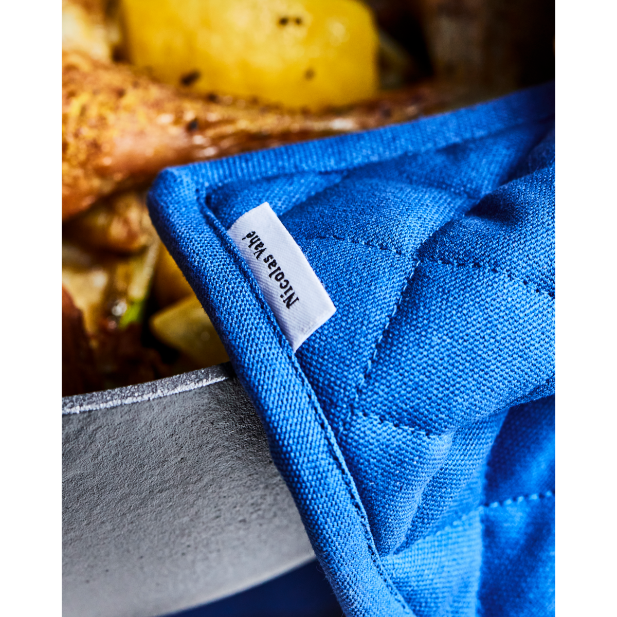 Potholders, Neat in Blue, Set of 2