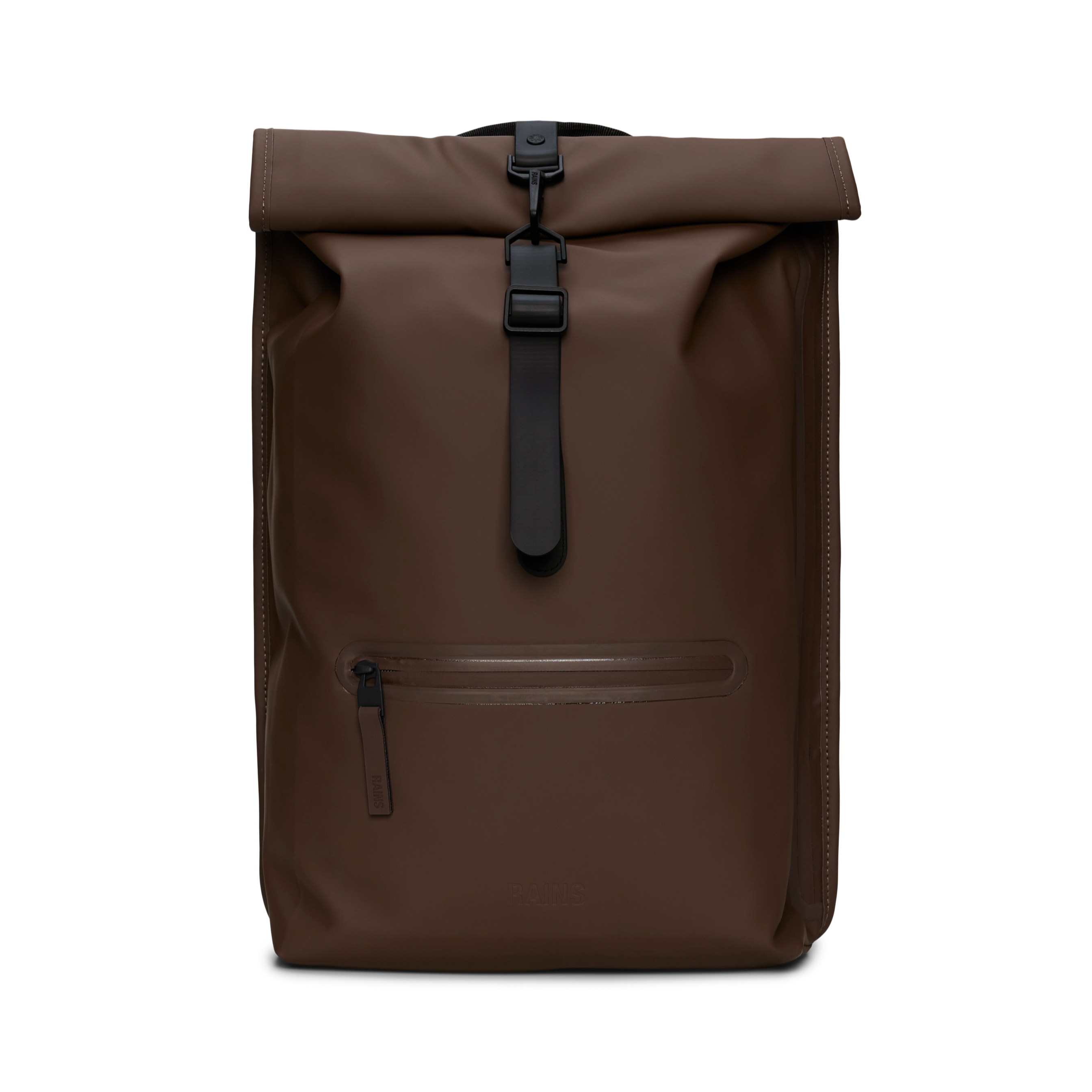 Rains Rolltop Rucksack Backpack in Frame (Brown)