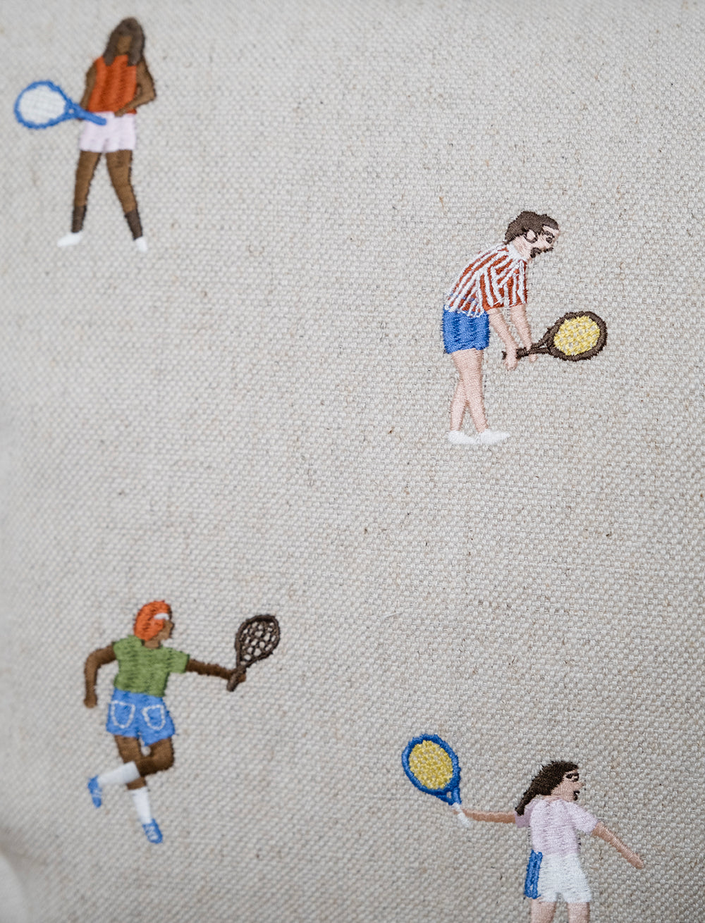 Tennis Embroidered Cushion Cover