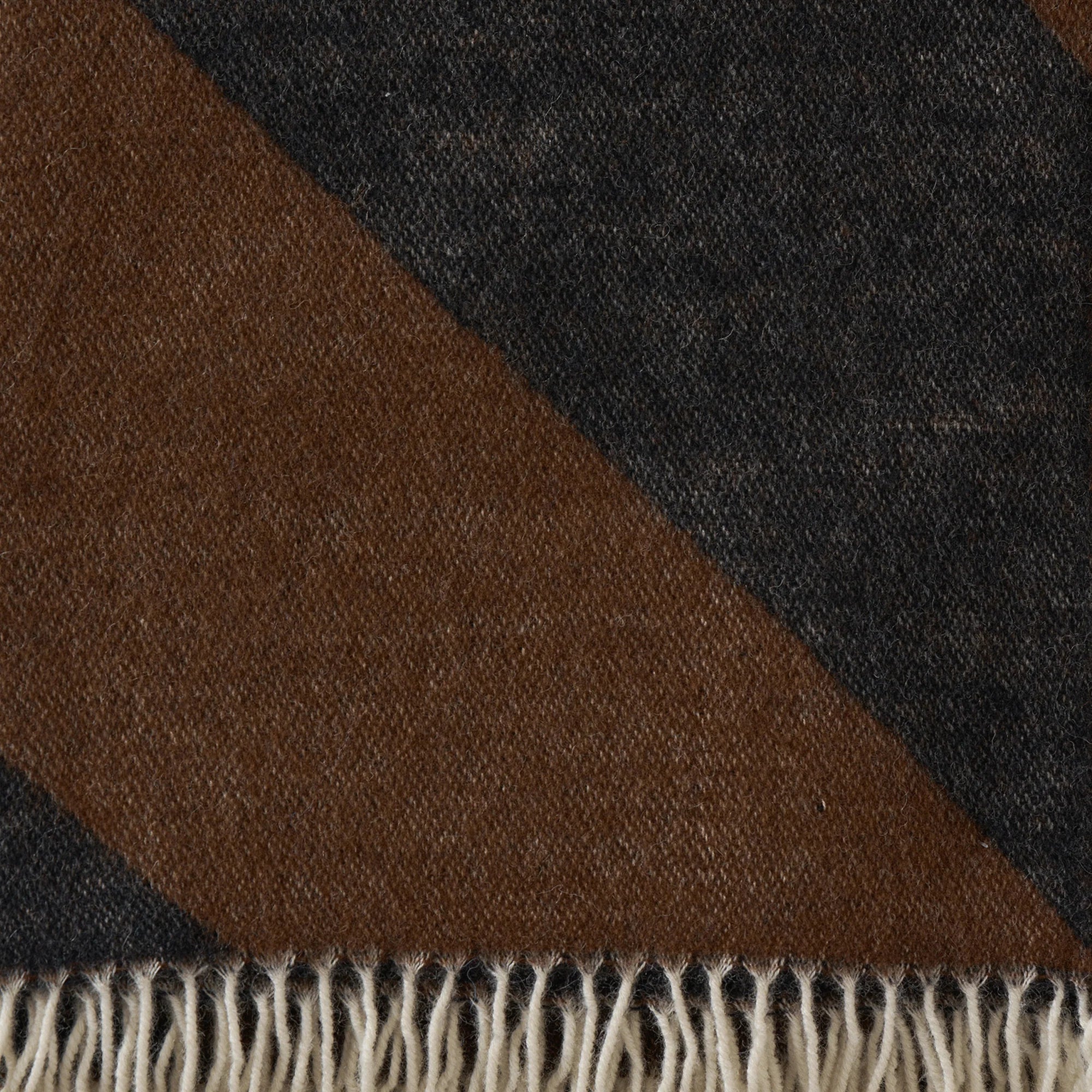 Angle Throw in Recycled Merino & New Merino Brushed Throw, in Cocoa & Black