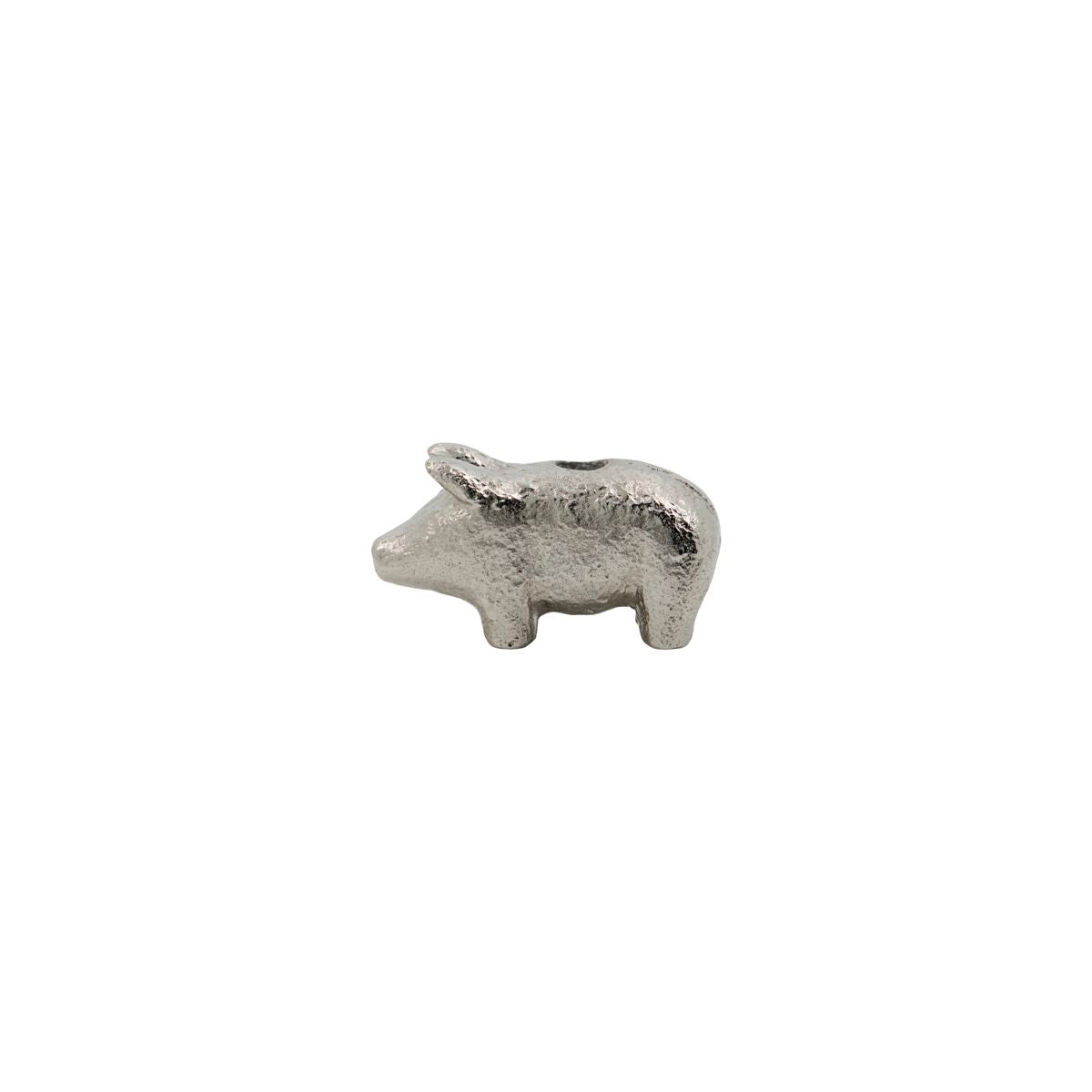 Candle Holder Pig in Antique Silver