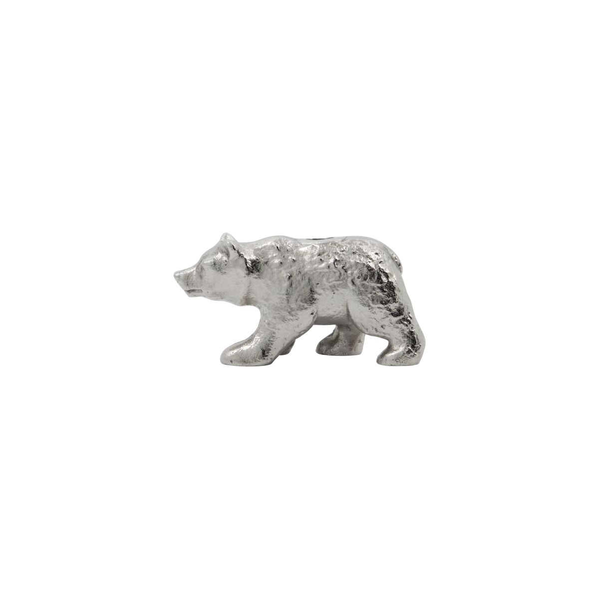 Candle Holder Polar Bear in Antique Silver