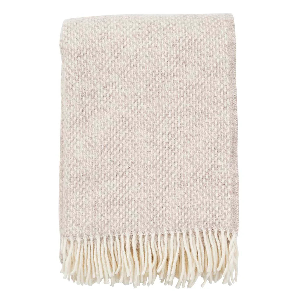 Preppy Throw in Brushed Lambswool, in Beige Melange