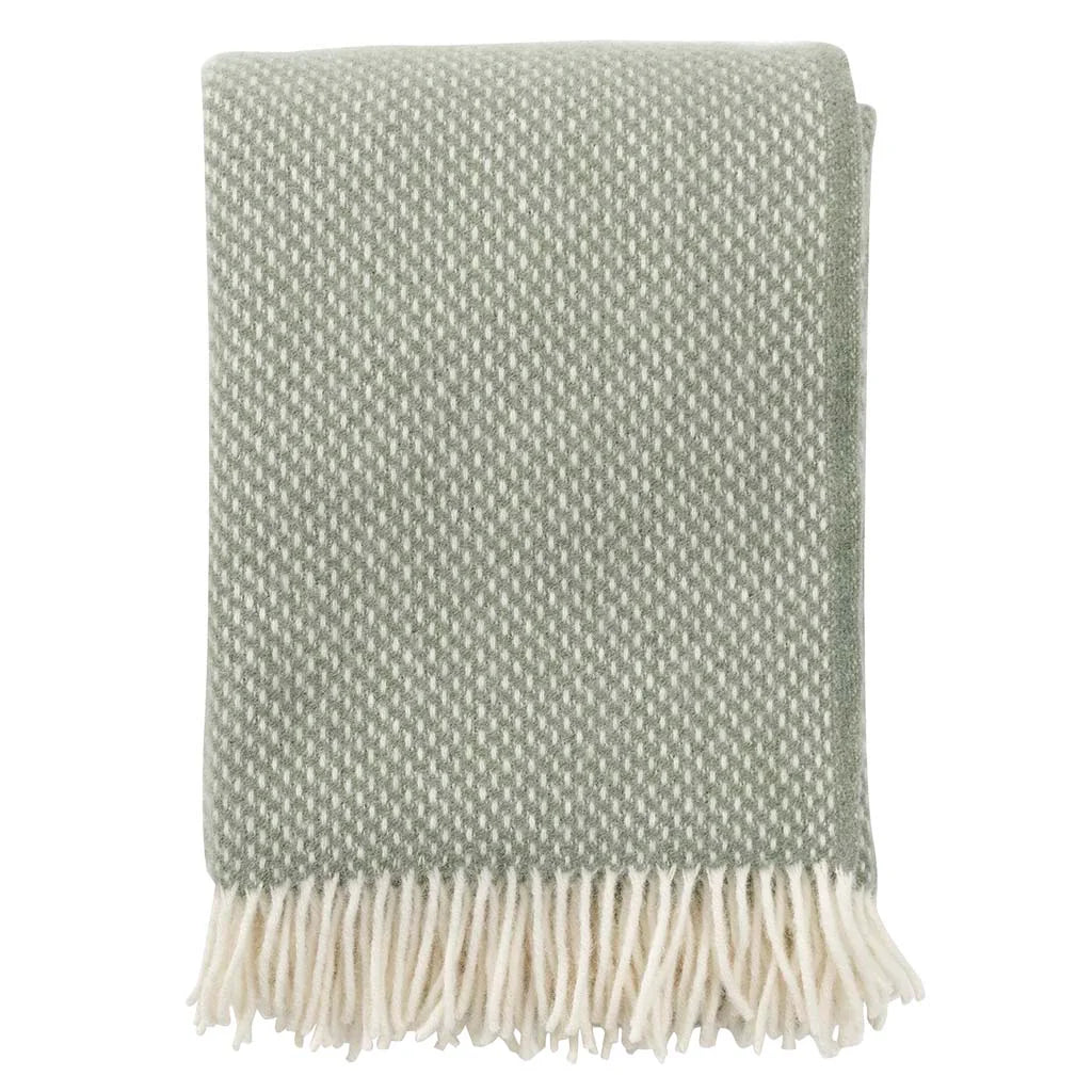 Preppy Throw in Brushed Lambswool, in Dusty Green