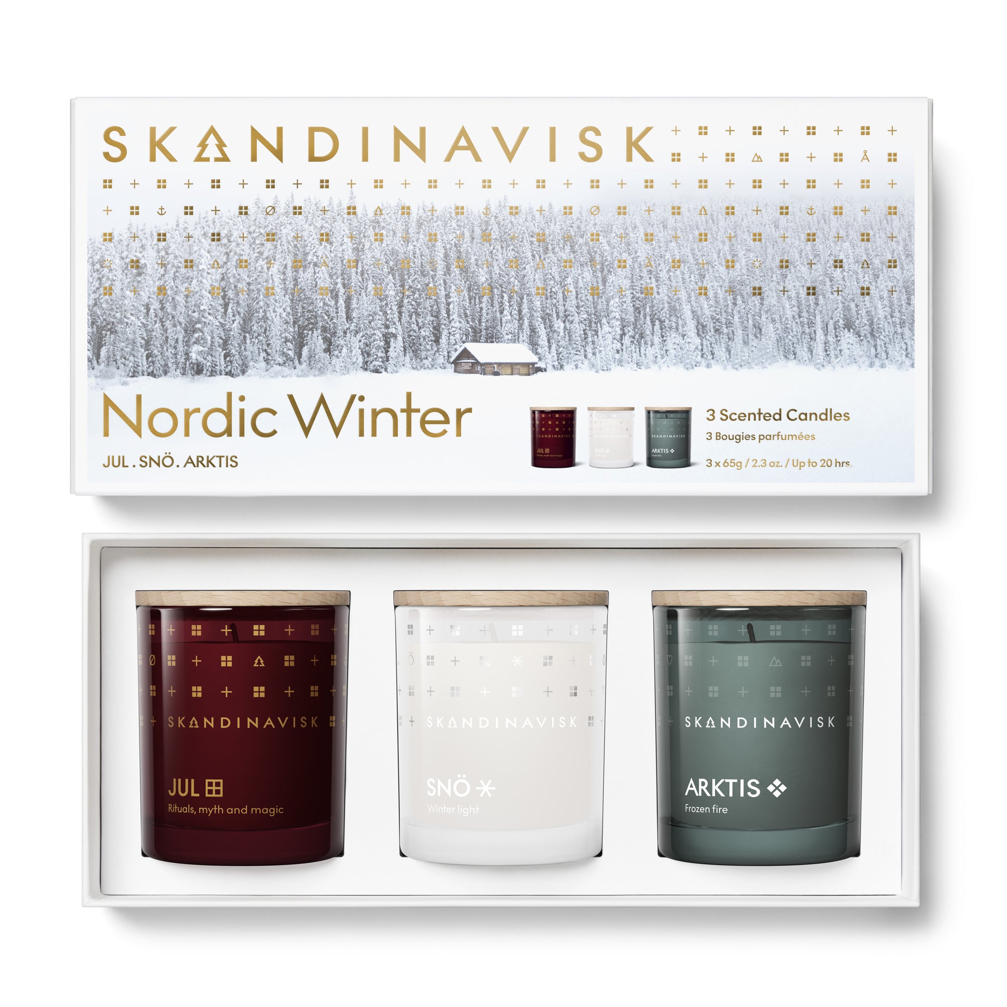 Scented Candle Nordic Winter Mini Giftset w. Jul, Snö & Arktis