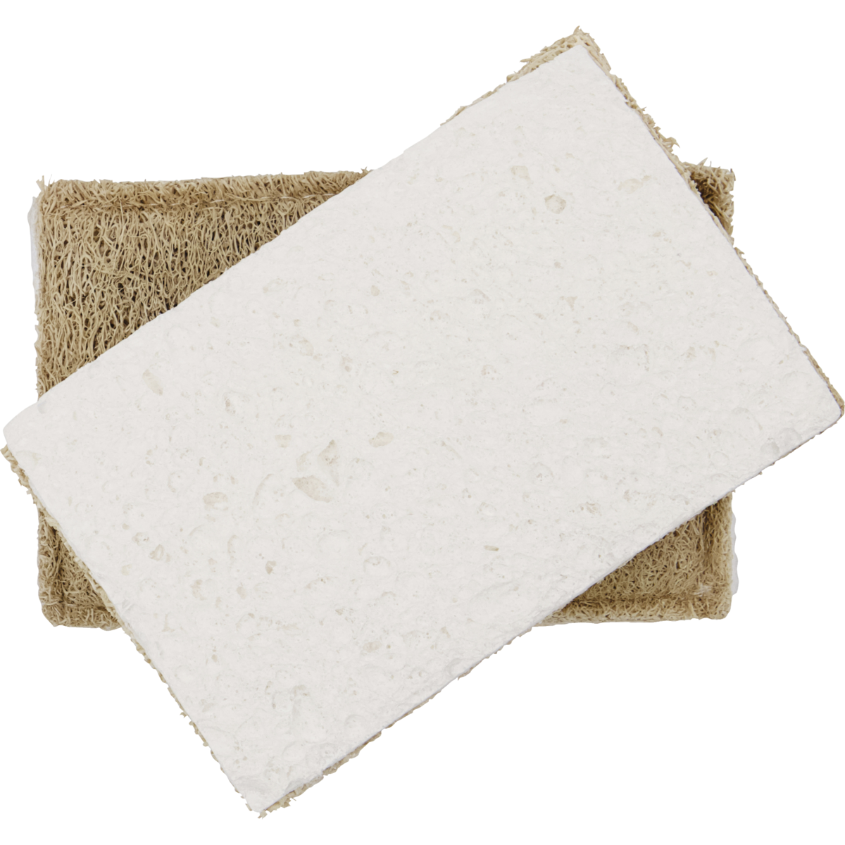 Cleaning sponge, Reseda, Natural in wood pulp set of 2