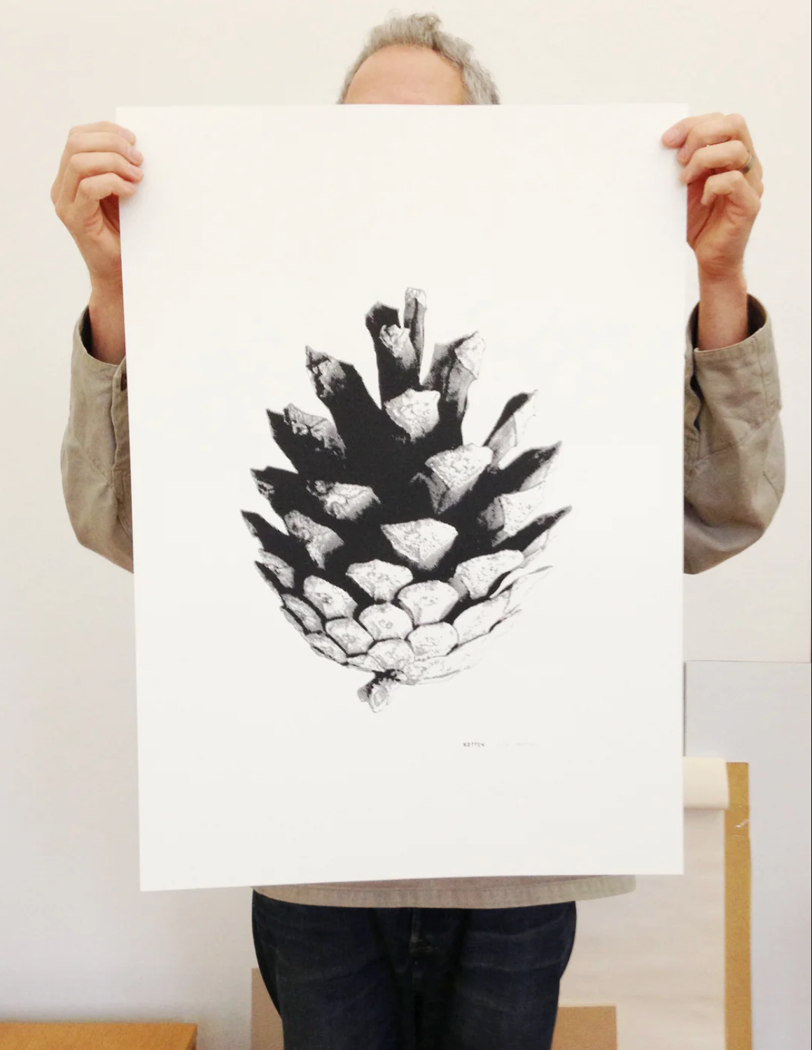 Screenprint Kotten (pinecone) 46cm x 64cm - Blabar Nordic Living