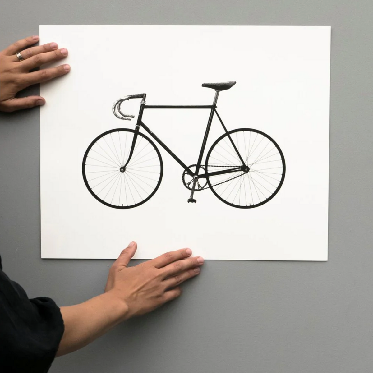 版画 リトグラフ「BICYCLE 」 Bike Screenprint, 40 cm × 50 cm – Wall Art – Jollygoodfellow