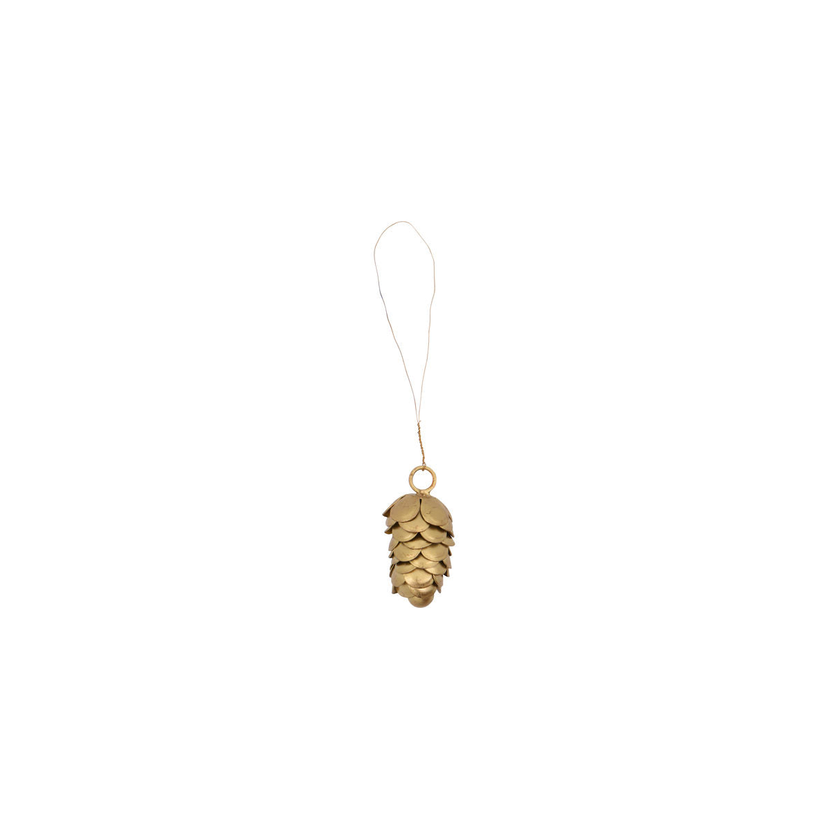 A set of two iron pinecone ornaments from House Doctor, shown with hanging strings on a plain white background—ideal for adding elegant Christmas décor.