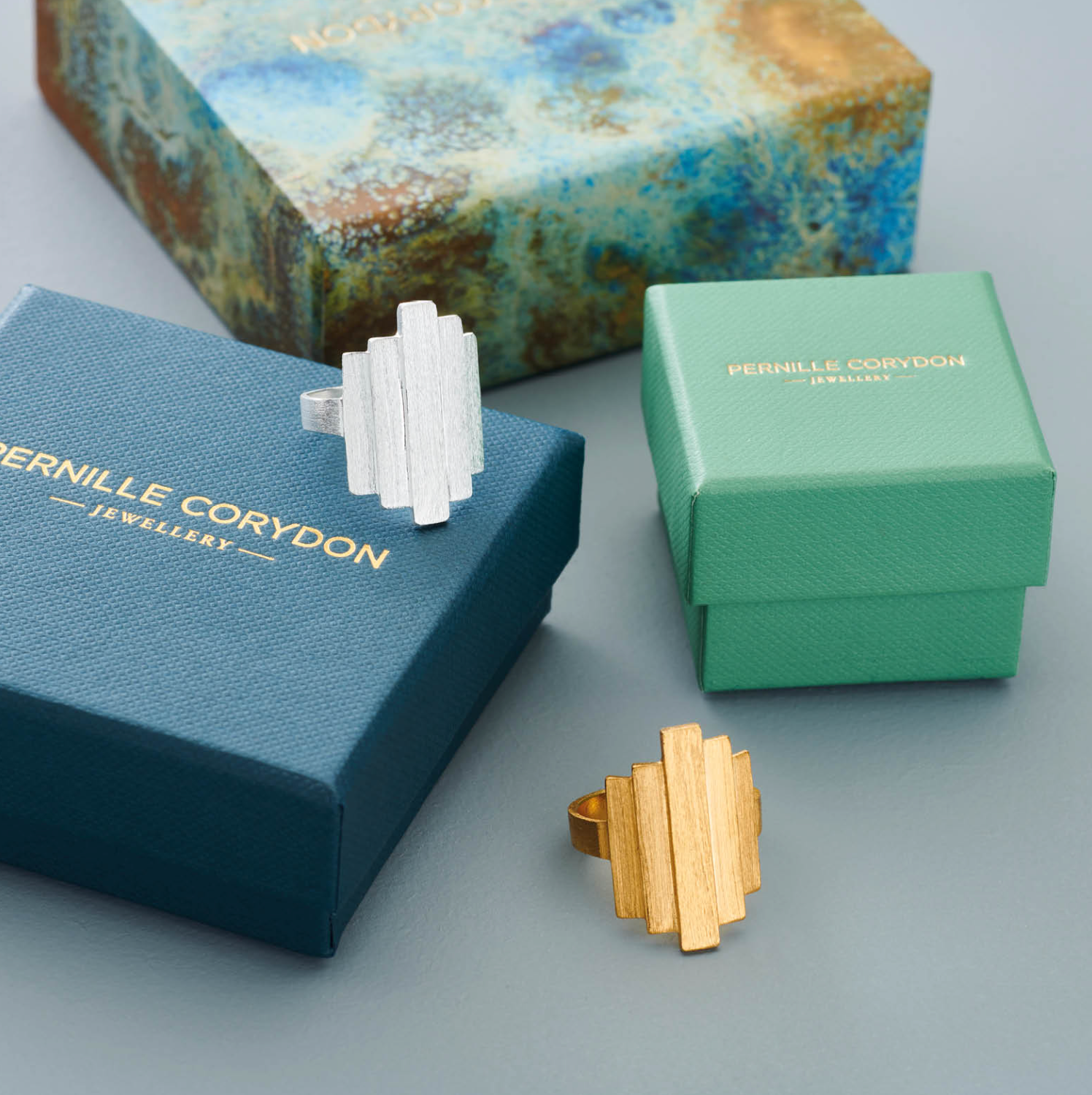 Brick Ring in Gold