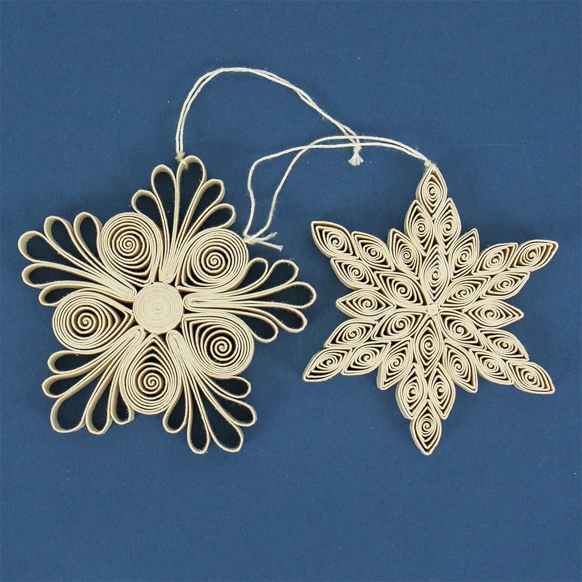 Quilled 2 pack Snowflake Christmas Ornament 10cm