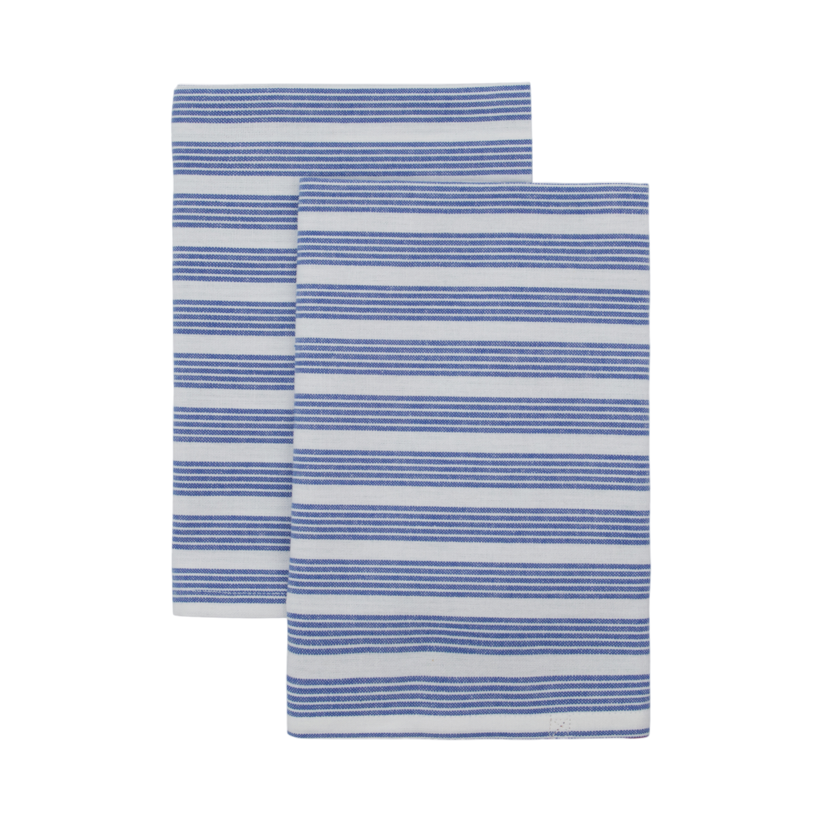 The House Doctor Tea Towels Chef, Set of 2 in Blue & White, are neatly stacked on a plain white background.