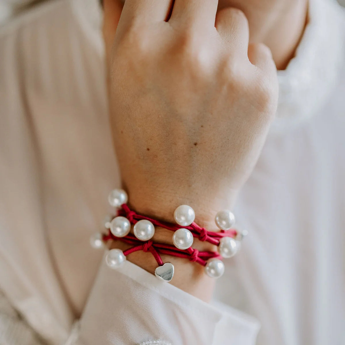 Bangle Band Pearl Cluster · Burgundy