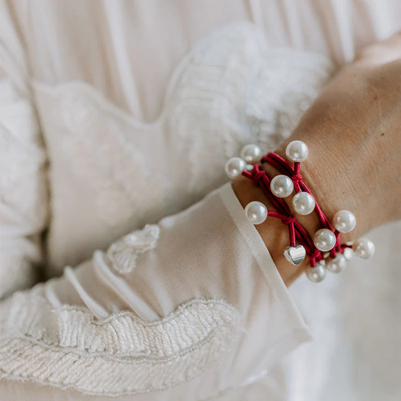 Bangle Band Pearl Cluster · Burgundy