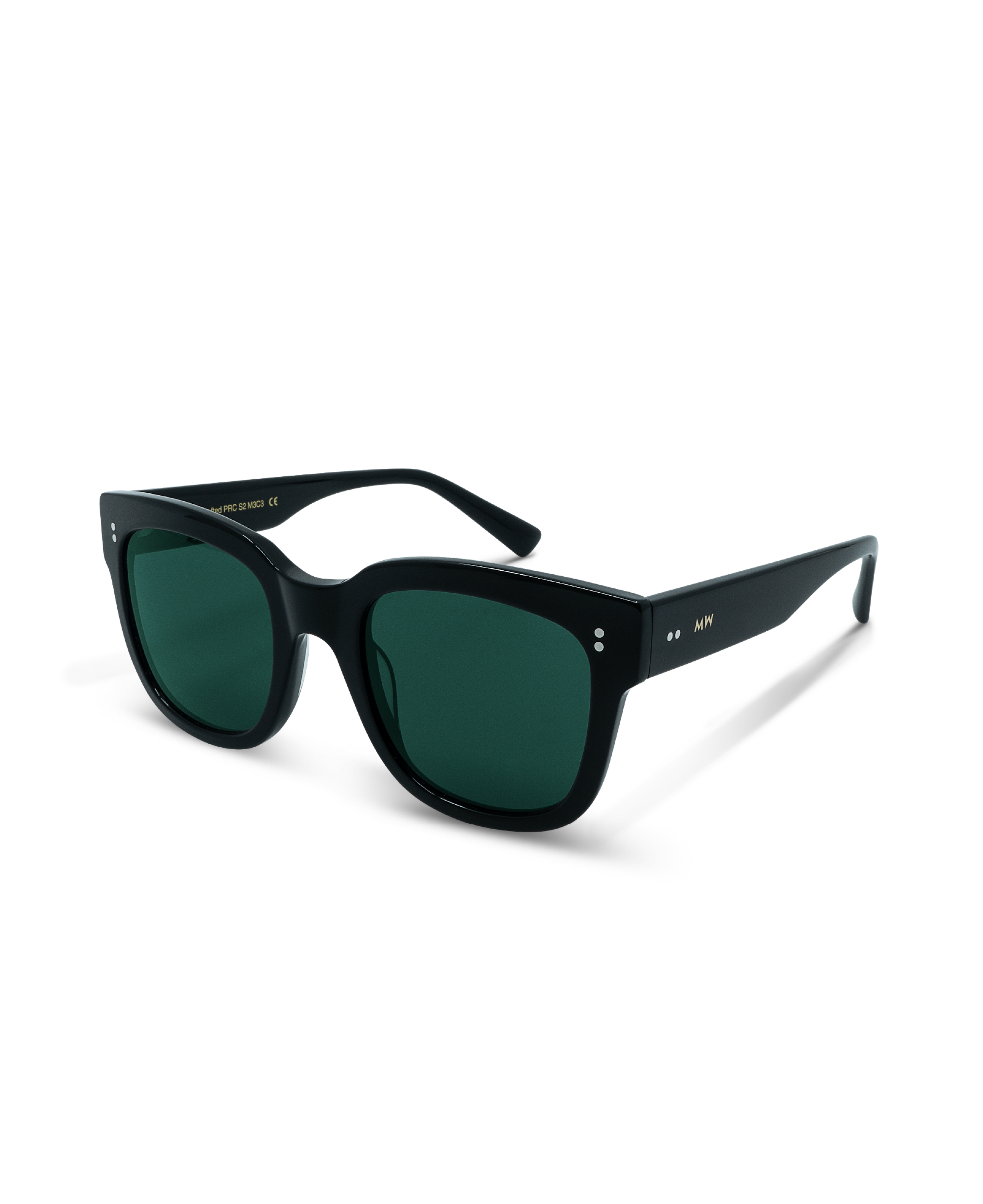 Sunglasses Liv in Black w. Green Lenses