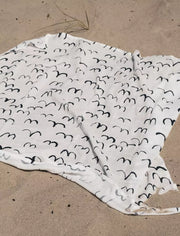 Muslin Blanket Birds, Midnight Blue 120cm x 120cm