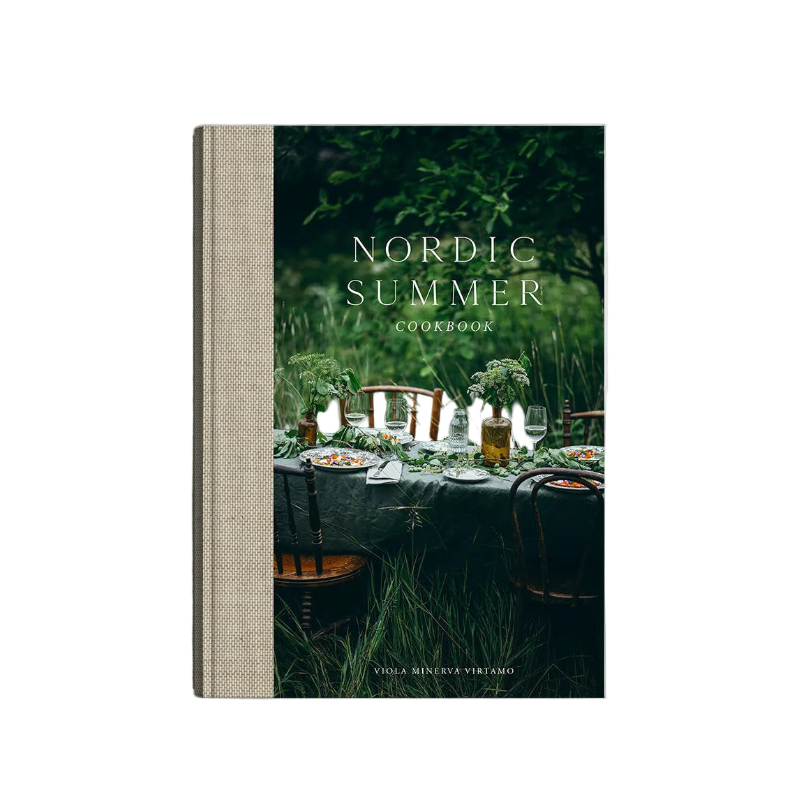 The Nordic Summer Cookbook by Cozy Publishing features a cover with a rustic outdoor table in a lush garden, set for midsummer with plates, glasses, and greenery—perfect inspiration for Nordic summer recipes.