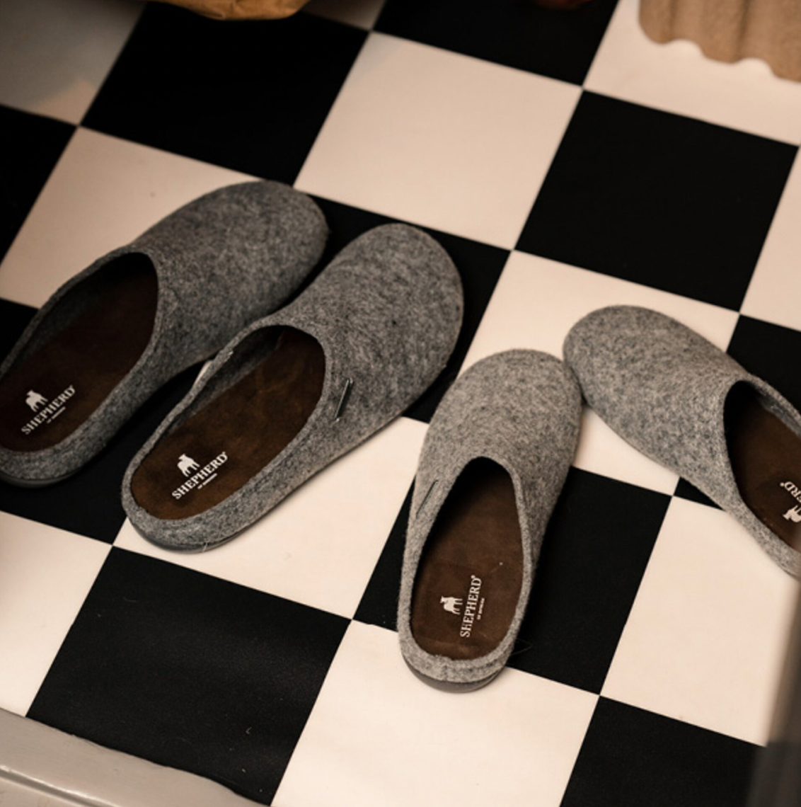 Wool Slippers - Cilla in Grey