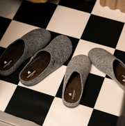 Wool Slippers - Cilla in Grey size 37 - UK 4.5