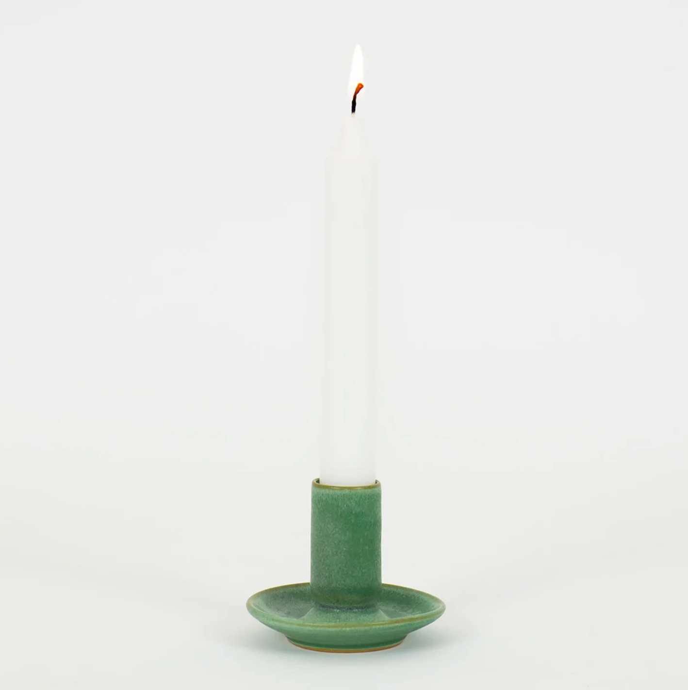 Candleholder Hera, in Green 7cm, handmade