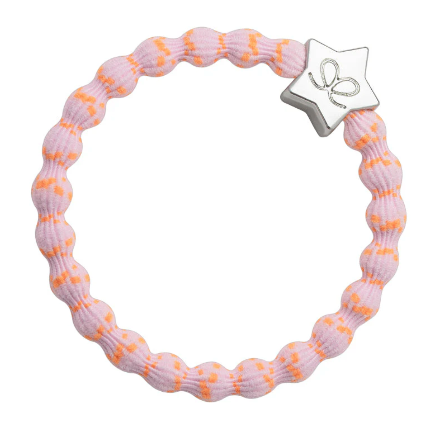 Bangle Band Silver Star · Bubblegum Orange on Pink