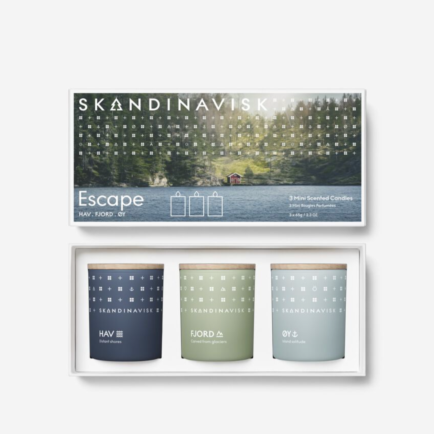 Scented Candle Escape Mini Giftset w. Hav, Fjord & Oy