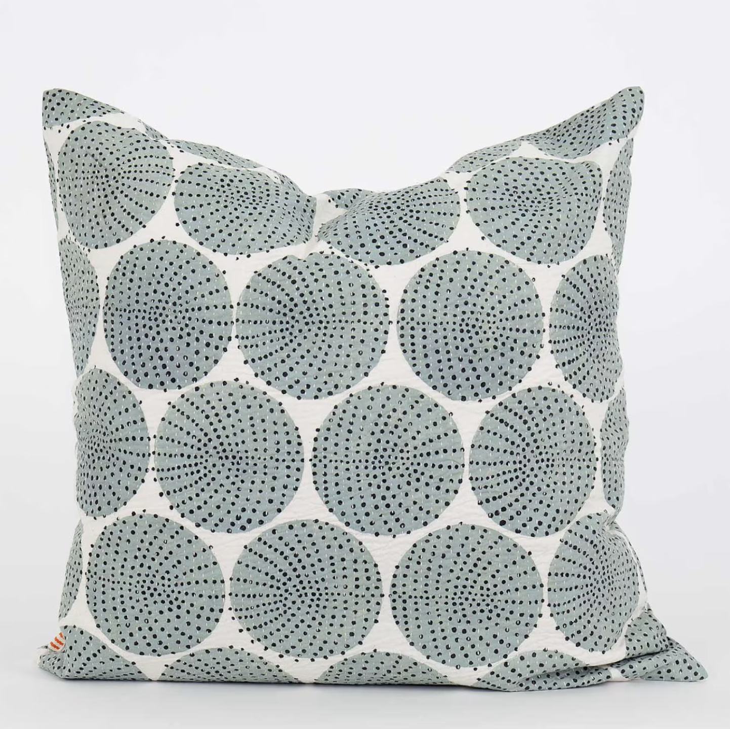 Cushion Cover Dots in Dots 50x50, mint green & black, handprinted