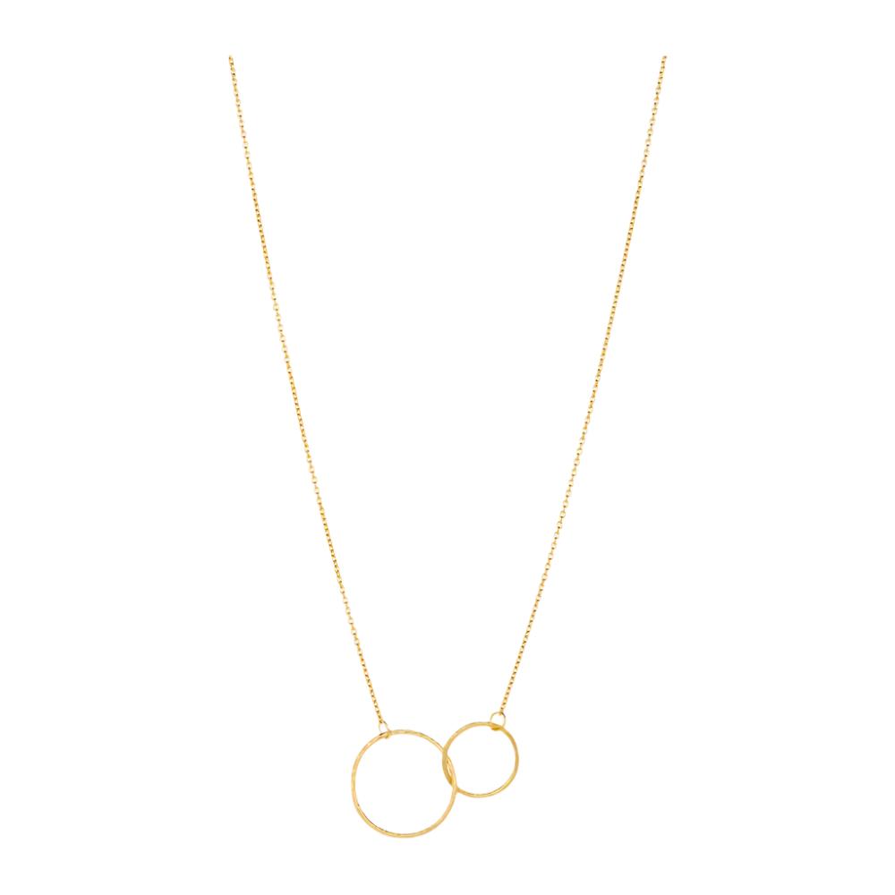 Double Plain Ring Necklace in Gold