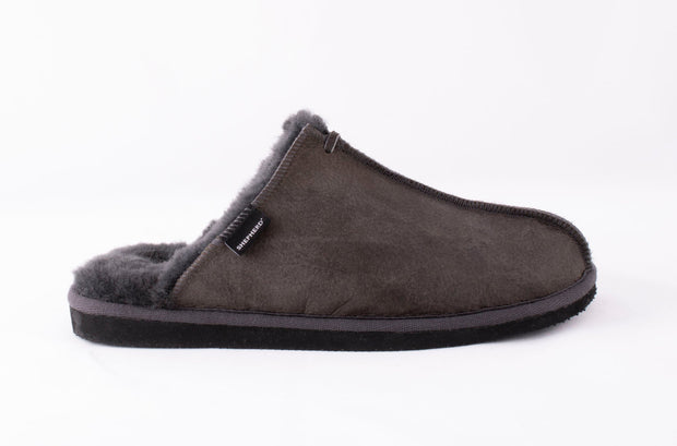 Sheepskin Slippers Men - Hugo in Asphalt Grey size 41 - UK 7