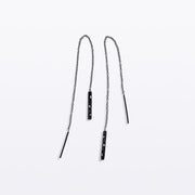 Oblong Chain Earring Black Rhodium - Blabar