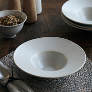 Bowl/Pasta plate, Pion in Stoneware Grey/White