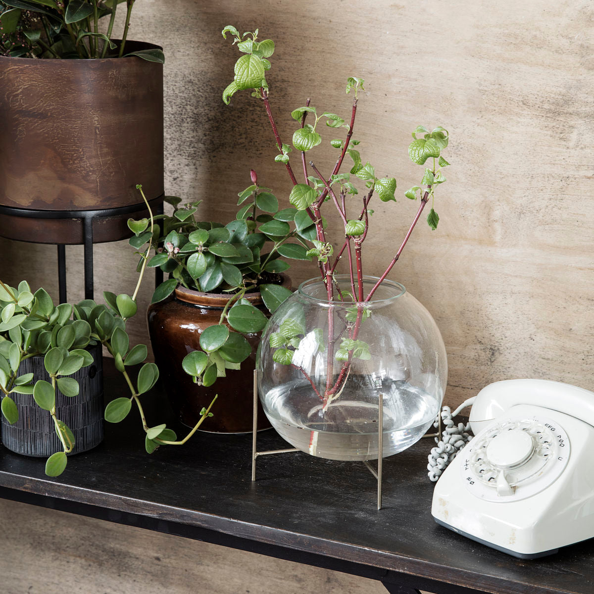 Vase with Stand Ada in Glass, 20cm