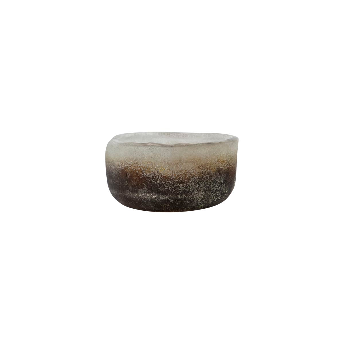 Tealight Holder Glass, Pearl, in Ombre Brown & White