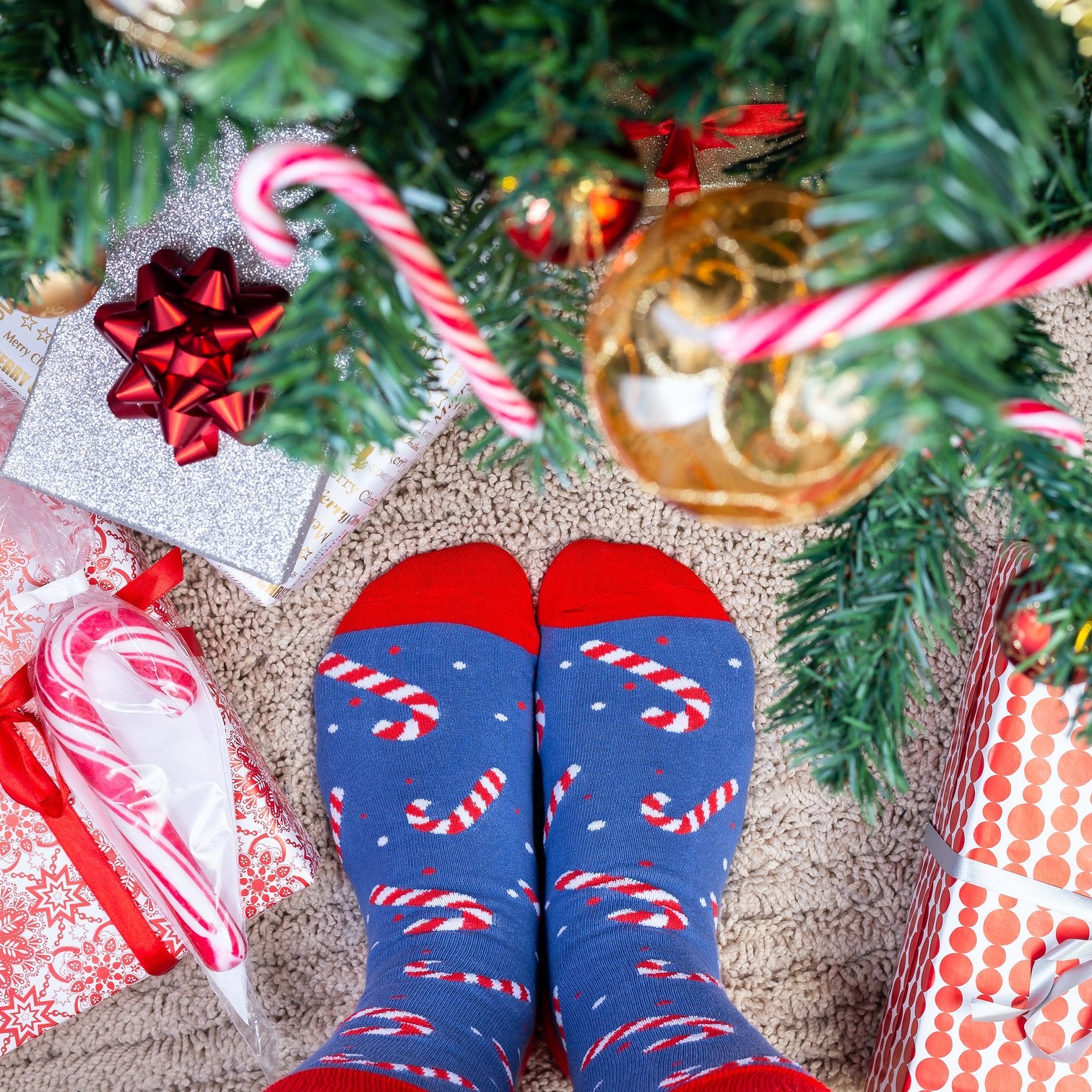Polkagris Candy Cane Socks