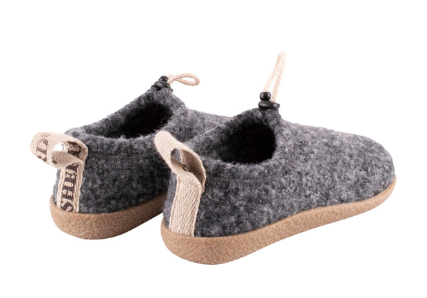 Wool Slippers Men - Mattias in Antrazit Grey size 41 - UK 7
