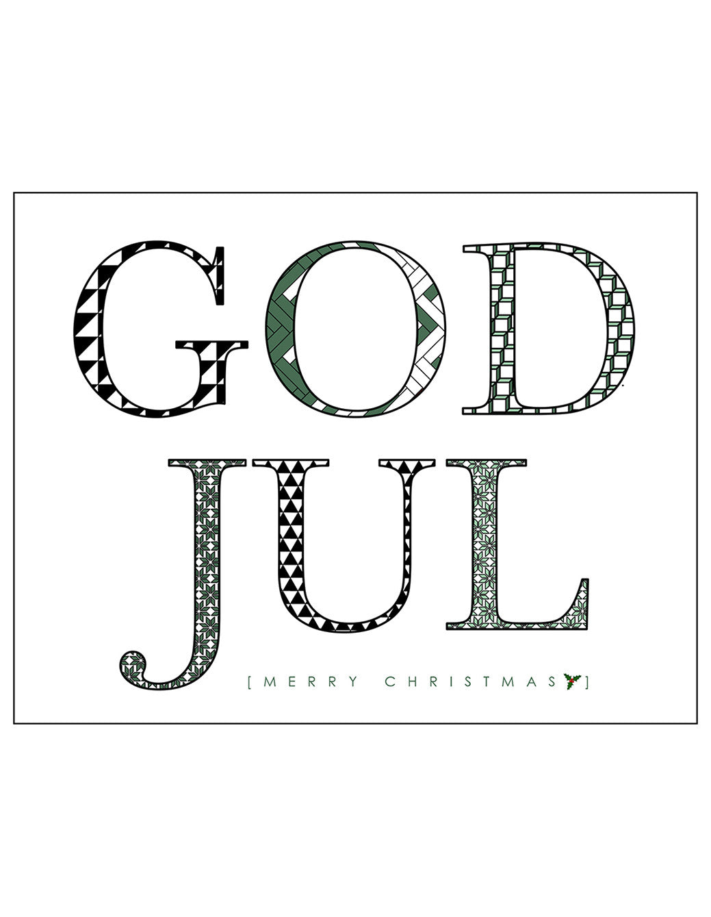 Christmas Card_God Jul Green - Blabar Nordic Living