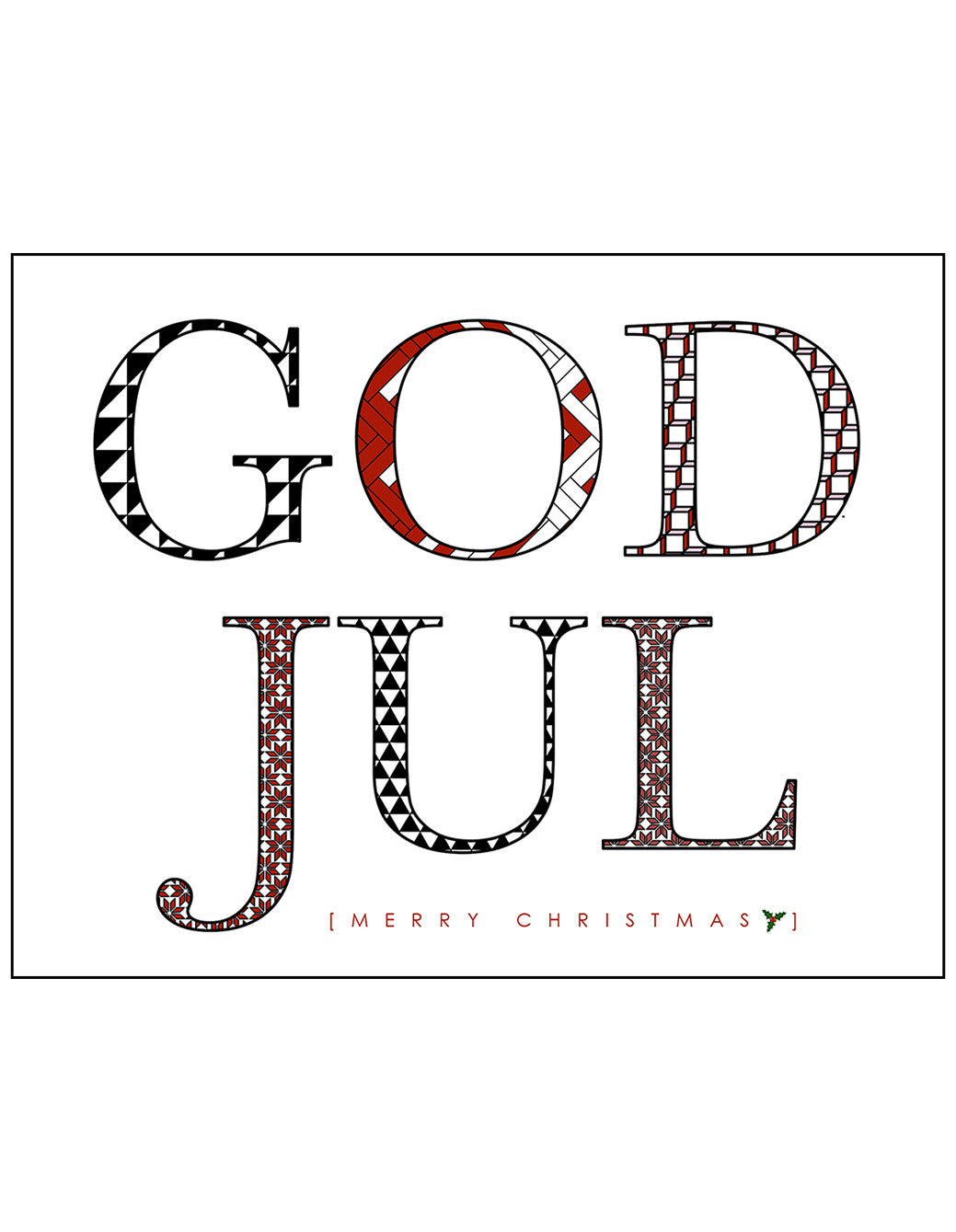 Christmas Card_God Jul Red - Blabar Nordic Living