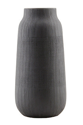 Vase Groove in Clay Tall, Black - Blabar