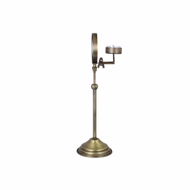 Magnifying Candle Holder Antique Brass Small 40cm