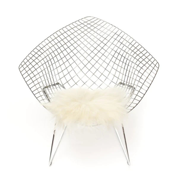 Icelandic Sheepskin Chair Pad Long in Natural White