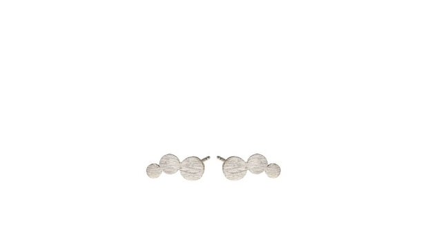 Small Multi Coin Earsticks Earrings in Silver