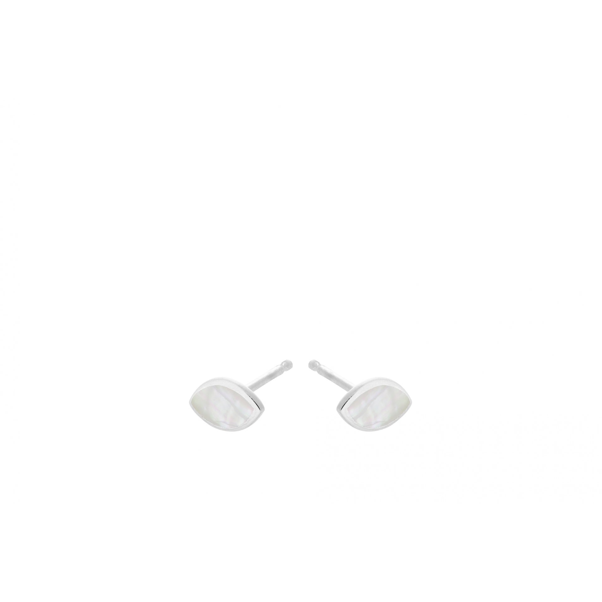 Flake Earsticks Earrings in Silver w. Mother of Pearl