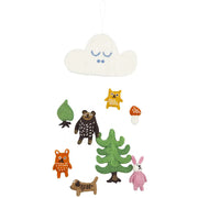 Little Bear Felted Wool Mobile, Forest