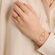 Double Plain Ring Bracelet in Gold