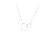 Double Plain Ring Necklace in Silver